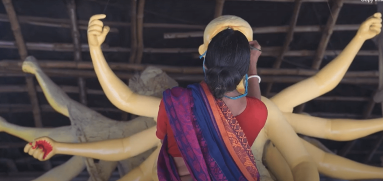 The woman behind the Durga idol